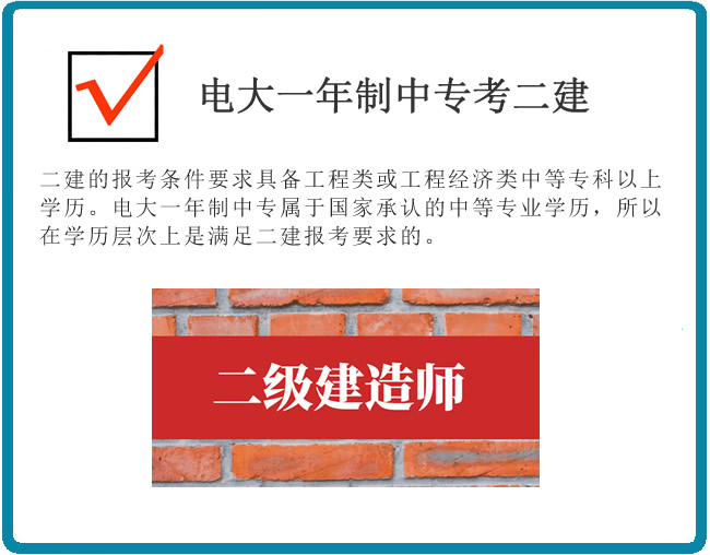 電大一年制中專考二建好用嗎？