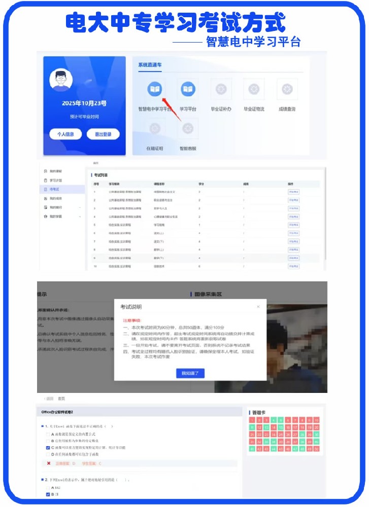 遼寧電大中專的學習及考試方式